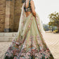 GREEN - Net Sequence Embroidery Semi-Stitched Lehenga choli & Dupatta