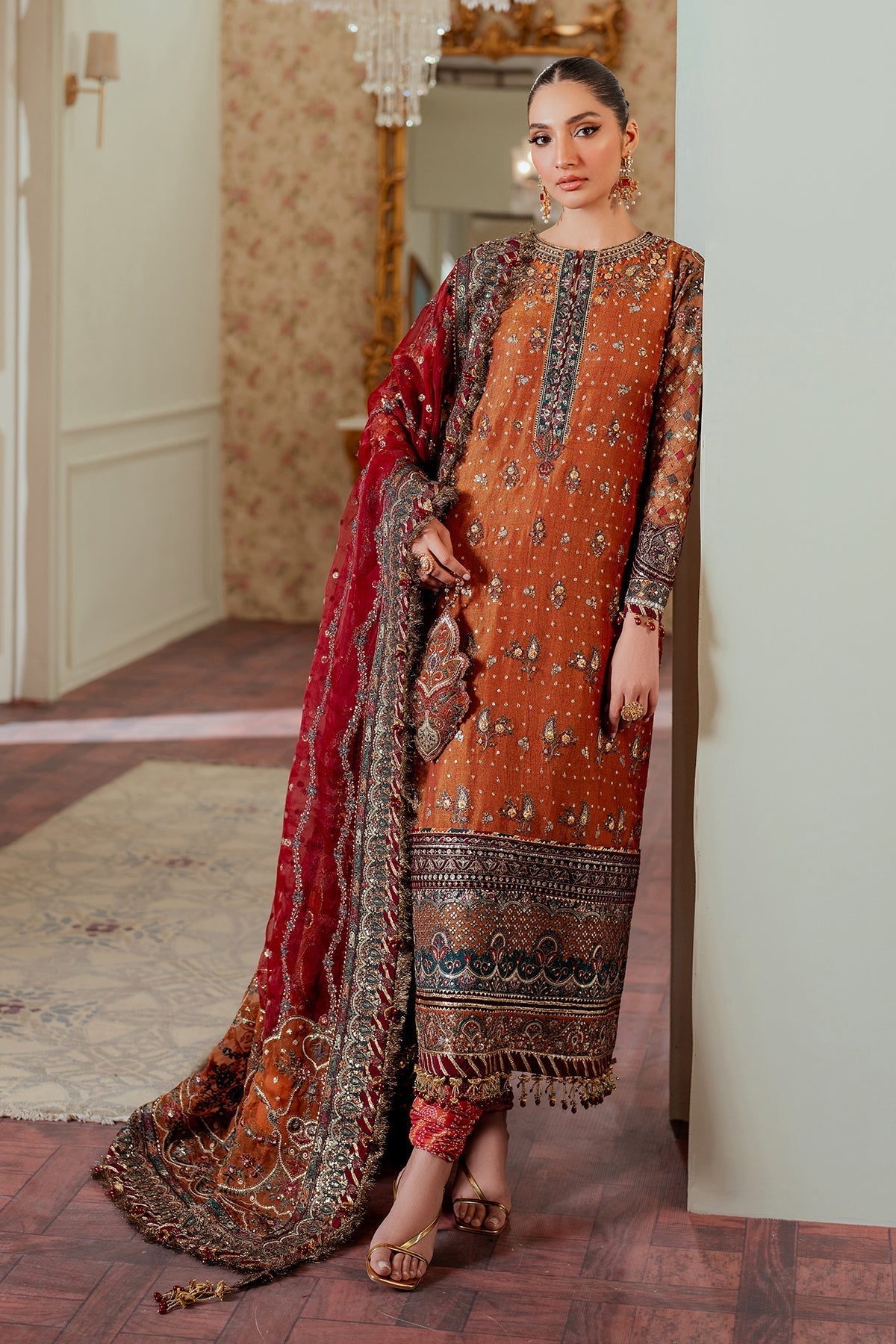 Embroidered Hand Embellished Tilla Work Suit