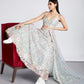 Lime Green Net Sequins and thread embroidery Semi-Stitched Lehenga choli Dupatta