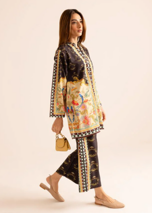Poly lawn Co Ord Set in Dark brown
