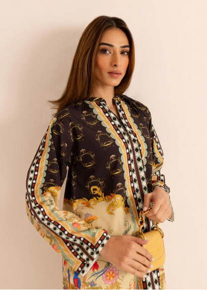 Poly lawn Co Ord Set in Dark brown