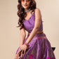 Ready to Wear Lehenga & Unstitched Blouse With Dupatta - Magenta & Gold