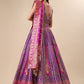 Ready to Wear Lehenga & Unstitched Blouse With Dupatta - Magenta & Gold
