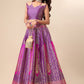 Ready to Wear Lehenga & Unstitched Blouse With Dupatta - Magenta & Gold