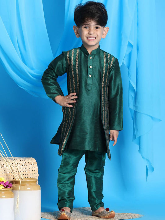 Boys Ethnic Motifs Printed Panelled Kurta with Pyjamas
