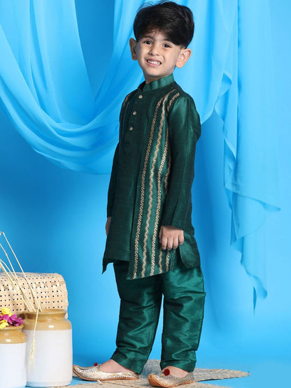 Boys Ethnic Motifs Printed Panelled Kurta with Pyjamas