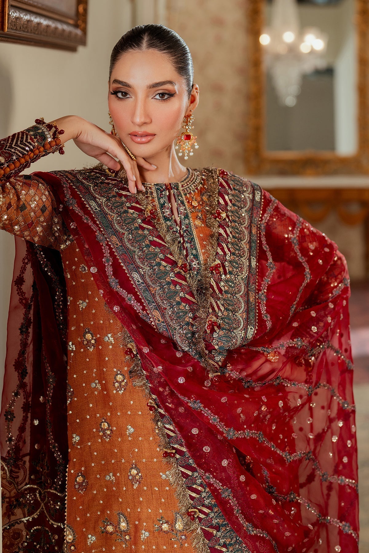 Embroidered Hand Embellished Tilla Work Suit
