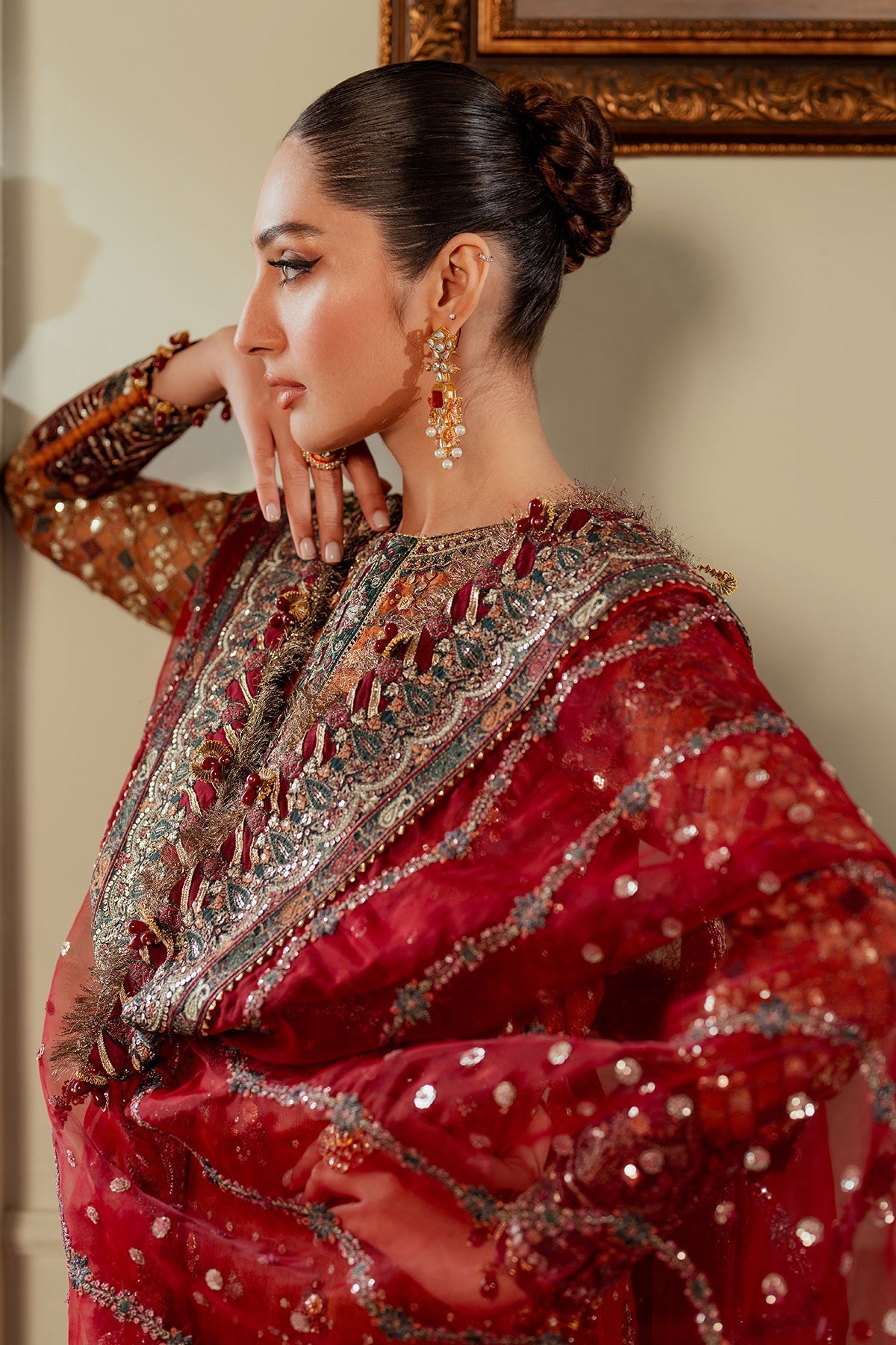 Embroidered Hand Embellished Tilla Work Suit