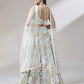 Lime Green Net Multi-Sequins Work Semi-Stitched Lehenga