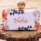 Customised Floral Embroidered Clutch