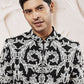 Black Embroidered Sherwani Set