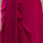 Pink V-Neck Crop Top With Draped Skirt & Cape