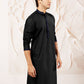 Blue Mandarin Collar Thread Work Straight Kurta