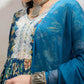Floral Printed Pure Cotton Anarkali Kurta With Palazzos & Dupatta