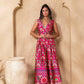 Pink Wide Legged jumpsuit in Gujrati Print