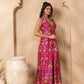 Pink Wide Legged jumpsuit in Gujrati Print