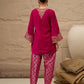 Ethnic Motifs Embroidered Thread Work Velvet Kurta With Patiala