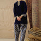 Ethnic Motifs Embroidered Thread Work Velvet Kurta With Patiala
