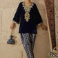 Ethnic Motifs Embroidered Thread Work Velvet Kurta With Patiala