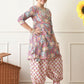 House of Pataudi Printed Pure Cotton Round Neck Kurta & Patiala Kurta Set