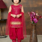 Girls Ethnic Motifs Embroidered Regular Sequinned Kurta with Patiala & With Dupatta