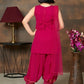 Girls Ethnic Motifs Embroidered Regular Sequinned Kurta with Patiala & With Dupatta