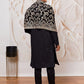 Black Embroidered Mandarin Collar Sherwani Set With Dupatta