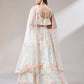 Cream - Net Multi-Sequins Work Semi-Stitched Lehenga