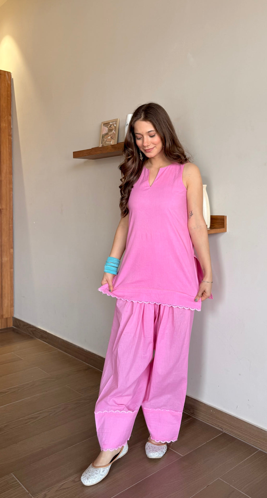 Barbie Pink Farshi Shalwar Set