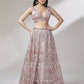 Rose Gold Net Mirror & Sequins embroidery Semi-Stitched Lehenga choli & Dupatta