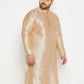 Men's Plus Size Gold Zari Weaved Kurta