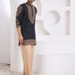 Men Silk Jacquard Detailing Short Kurta With Bottom - House of Pataudi