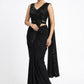 Black Sequin Embellished Designer Saree with Sleeveless Blouse