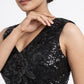 Black Sequin Embellished Designer Saree with Sleeveless Blouse