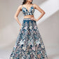 Navy Blue - Net Multi-Sequins Work Semi-Stitched Lehenga