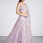 Lavender Net Sequins and thread embroidery Semi-Stitched Lehenga choli & Dupatta