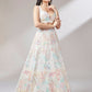 Cream - Net Multi-Sequins Work Semi-Stitched Lehenga
