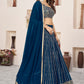 Amazing Blue Sequins Work Georgette Engagement Wear Lehenga Choli