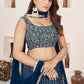 Amazing Blue Sequins Work Georgette Engagement Wear Lehenga Choli