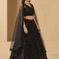 Black Bridesmaid Unstitched Blouse & Semi-Stitched Lehenga Choli