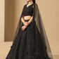 Black Bridesmaid Unstitched Blouse & Semi-Stitched Lehenga Choli