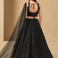 Black Bridesmaid Unstitched Blouse & Semi-Stitched Lehenga Choli