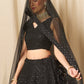Black Bridesmaid Unstitched Blouse & Semi-Stitched Lehenga Choli