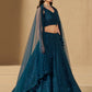 Blue Bridesmaid Unstitched Blouse & Semi-Stitched Lehenga Choli