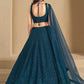 Blue Bridesmaid Unstitched Blouse & Semi-Stitched Lehenga Choli