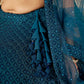 Blue Bridesmaid Unstitched Blouse & Semi-Stitched Lehenga Choli