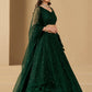 Green Bridesmaid Unstitched Blouse &amp; Semi-Stitched Lehenga Choli