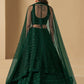 Green Bridesmaid Unstitched Blouse &amp; Semi-Stitched Lehenga Choli