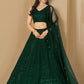 Green Bridesmaid Unstitched Blouse &amp; Semi-Stitched Lehenga Choli
