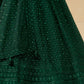 Green Bridesmaid Unstitched Blouse &amp; Semi-Stitched Lehenga Choli